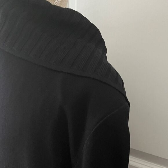 Exclusively Misook Elegant Black Button-Up Shawl Collar Long Cardigan /Jacket - Picture 9 of 11